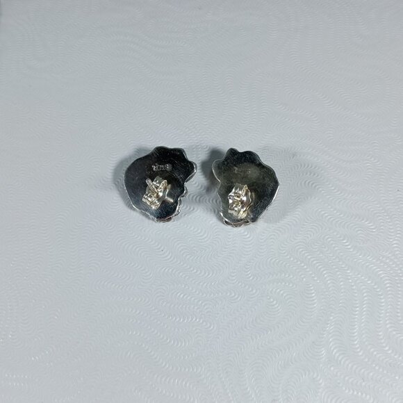 Native America Navajo Sterling Silver Turquoise Post Earring's By Rita Largo - Picture 10 of 11